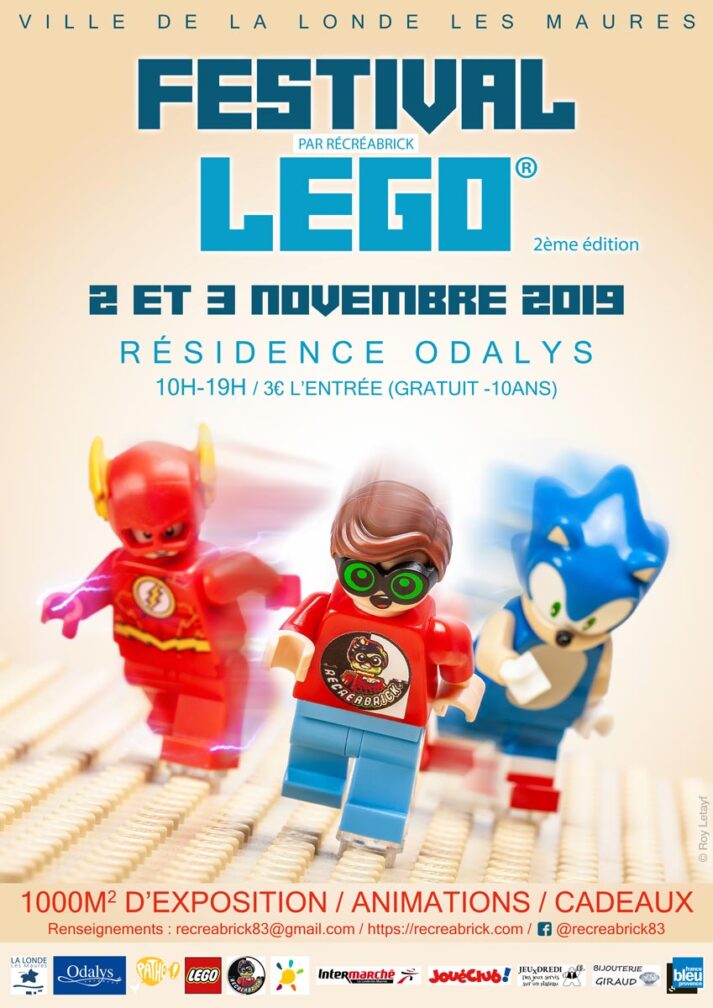 Grande exposition Lego à La Londe-les-Maures les 2 et 3 novembre, affiche réalisée par ToyAnimation